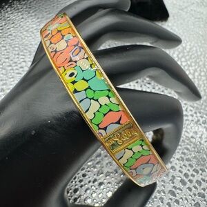 SOLD PL Gold tone Multi print Lilly Pulitzer bangle bracelet in gold tone